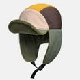 thumbnail image 2 of jobturf Trapper Hat for Men Thickened Warm Fleece Lined Baseball Cap with Earflaps Trendy Color Block Unisex Winter Hats for Cold Weather, 2 of 4