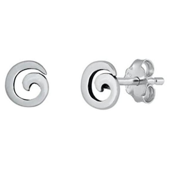 Sterling Silver Spiral Curl Swirl High Polish Stud Earrings 925 New Jewelry Female Unisex