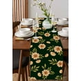 thumbnail image 4 of Elegant Flowers Burlap-Cotton Table Runner 70 Inches Long,Spring Floral Daisy Watercolor Rustic Black Farmhouse Table Runners,Outdoor Dining Tablecloths Decor for Baby Shower Party Wedding 13x70, 4 of 9