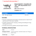thumbnail image 2 of Exhaust Manifold - Compatible with 1987 - 1990 Jeep Cherokee 4.0L 6-Cylinder 1988 1989, 2 of 2