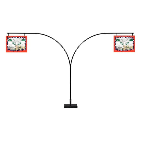 Curved Gondola Shelf Double Side Magnetic Store Aisle Sign Holder, Department Walkway Section Marker & Labeler for Store Shelving, 1 Unit