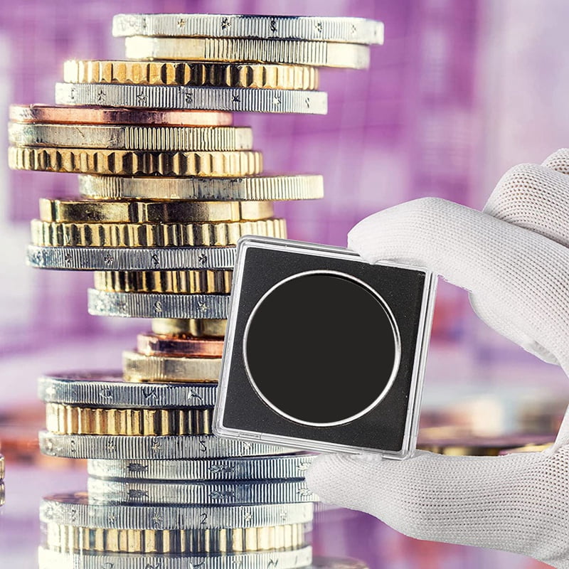 80 Pcs Silver Dollar Coin Holder, 2 X 2 Half Dollar Coin Holder Coin Capsule Coin Snap Plastic Coin Holder, 37.5mm