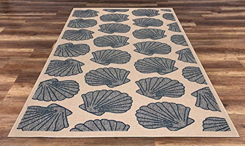 GAD Premium Indoor Outdoor Contemporary Ocean Clam Area Rug (6'7