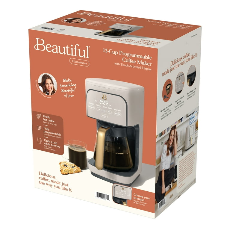 Beautiful 12 cup Programmable Coffee Maker, Porcini Taupe by Drew