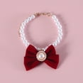 thumbnail image 4 of LShunze Dog Pearl Collar and Cat Princess Bow Collars Gold Chain Necklace Stainless Steel Adjustable Cute Pet Velvet Bowknot Collar for Small Medium Pets Cats Dogs Kitten Puppy, 4 of 7