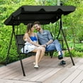 thumbnail image 1 of Gymax Black Outdoor Swing Canopy Patio Swing Chair 3 Person Canopy Hammock, 1 of 10