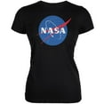 thumbnail image 1 of NASA Logo Black Juniors Soft T-Shirt, 1 of 1