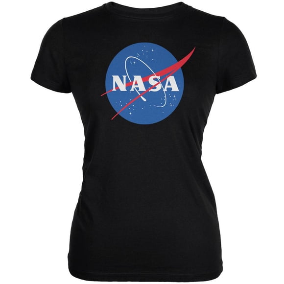 NASA Logo Black Juniors Soft T-Shirt