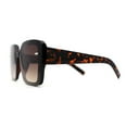 thumbnail image 3 of Womens Rectangle Rimless Thick Plastic Retro Designer Sunglasses Tortoise Brown, 3 of 4