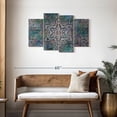 thumbnail image 3 of Elephant Stock Astral Mandala Abstract Wall Art - Horizontal Multi Panel Canvas - Living Room Wall Decor - Decor Elements Multi Panel - Teal And Blue Decor - 43" x 27", 3 of 8