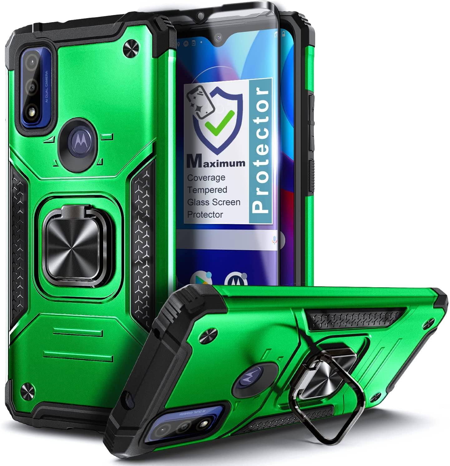 Nagebee Case for Motorola Moto G Pure (2021) with Tempered Glass Screen