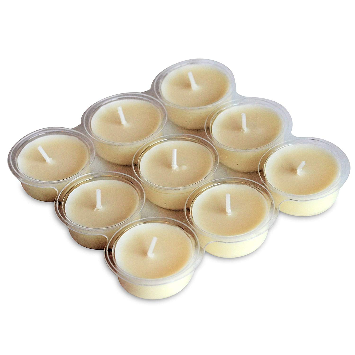 Candle Cup Tea Lights, Responsible and Eco Friendly, Warm Brilliant Light, Premium 9 Pack