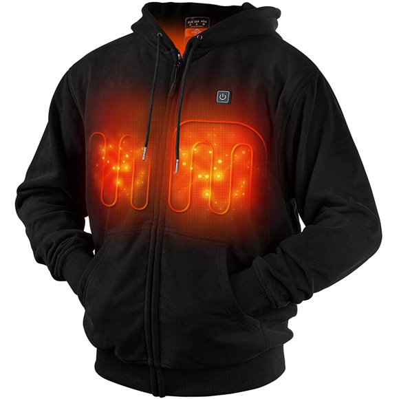 Chandail à Capuchon Chauffant avec Batterie et Chargeur (Unisexe)
