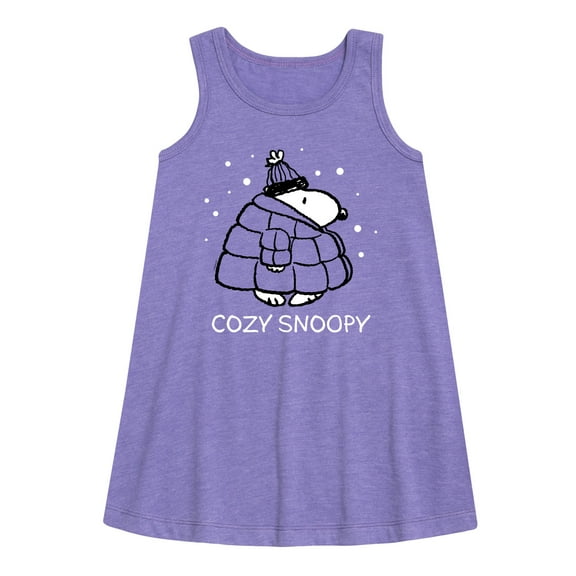 Peanuts - Cozy Snoopy - Toddler & Youth Girls A-line Dress