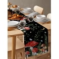 thumbnail image 6 of Table Runner Dresser Scarves 72 Inch Long, Wild Mushroom with Green Leaves Linen Dining Table Runners Moon Star Plant on Black Tabletop Scarf for Wedding Holiday Party Kitchen, 6 of 7