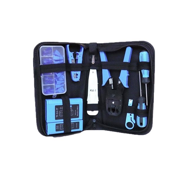 Kit d'Outils de Réparation Réseau RJ45 10 Pcs/Ensemble Testeur de Câbles Ethernet Pinces à Griffer pour RJ45/RJ11/RJ12/CAT5/CAT6, Multi Fonction