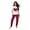 Burgundy, variant on Eternatastic Women's 2-Piece Ribbed Knit Pajama Set Cute Heart Print Short Sleeve Top & Long Pants Soft Cozy Loungewear Sleepwear L Greyblue