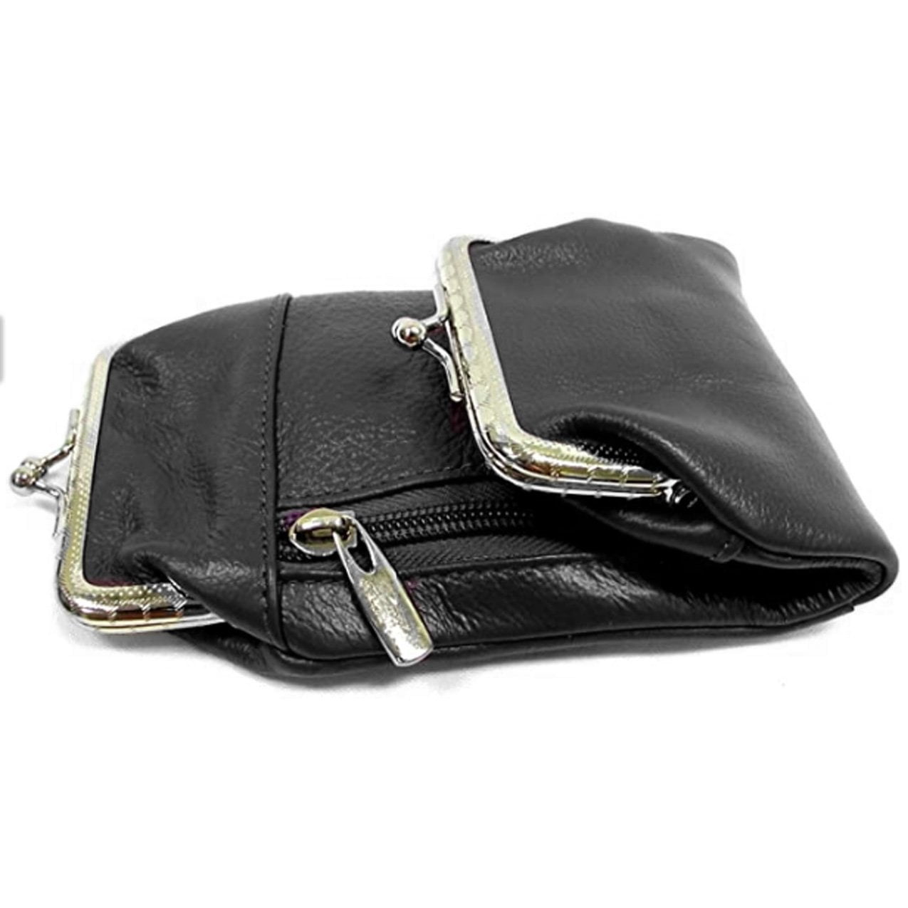 Cigarette Case Holder w Lighter Women Leather Cigarettes 100s Pack Purse Pouch Coin Ciggerate Wallet Framed Cases 9  4  2.5" 5.5  4  2.5", Black Kiss Lock Stash & Coin Purse