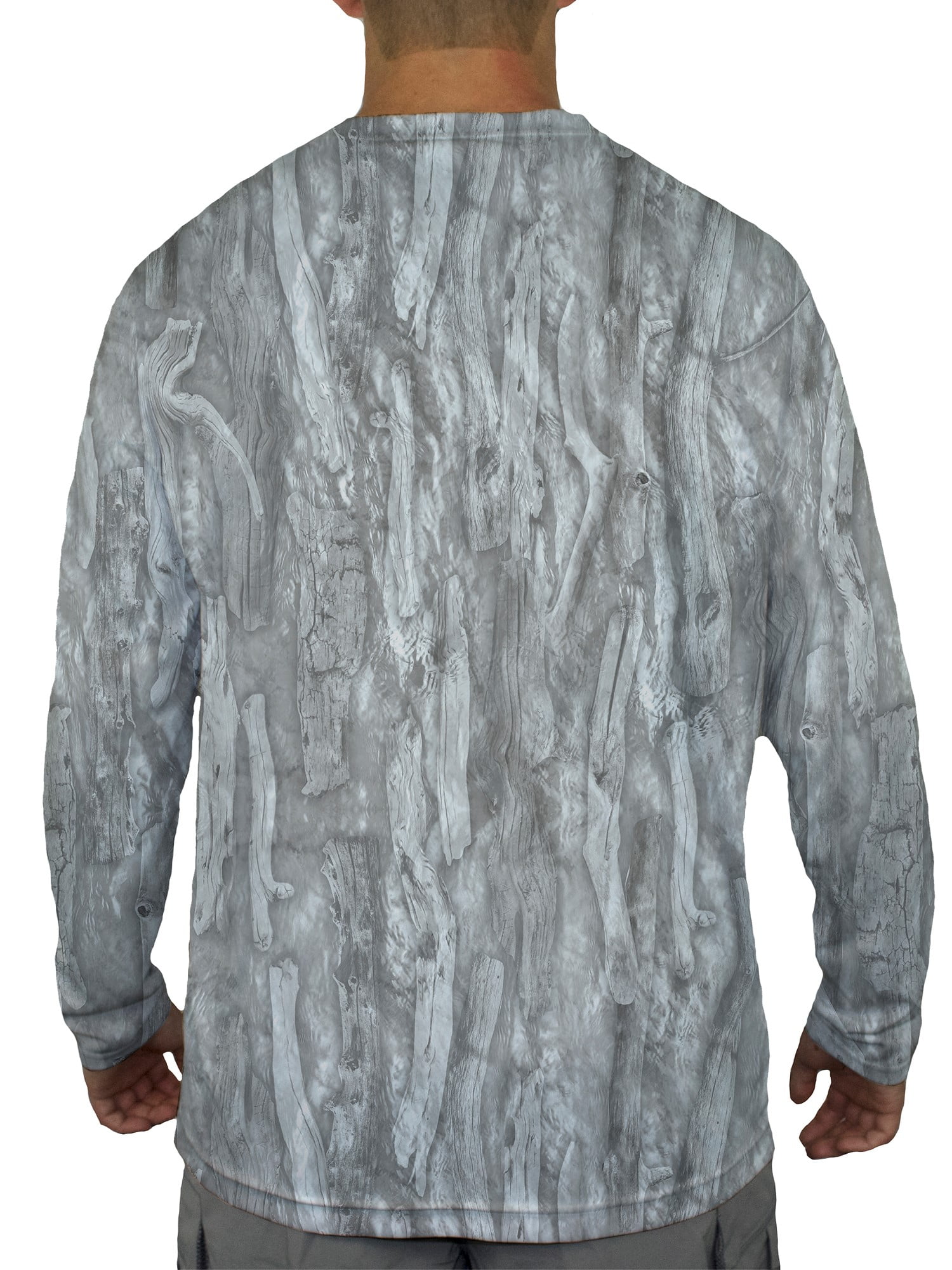 FinTech Sun Defender Men's Long Sleeve Performance Fishing Tee, Driftwood "Camo AOP"