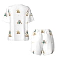 thumbnail image 5 of Kdxio Rabbit Blowing Dandelions Print Pajamas Sets for Women Short-Sleeved Pjs with Lounge Shorts Two Piece Sleepwear S-4XL, 5 of 9