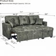 thumbnail image 3 of Pull-Out Convertible PU Leather Sectional Sofa Set with Reversible Chaise Lounge, Sleeper Loveseat Couch with Hidden Storage, 3 of 12