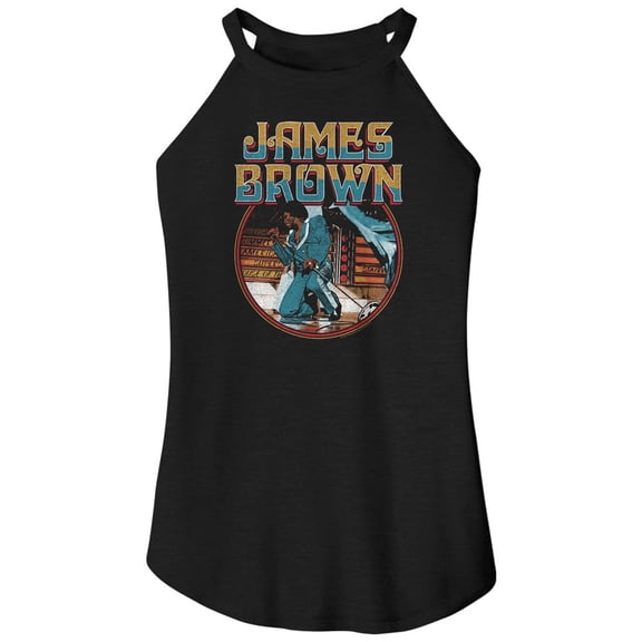 James Brown Kneel Circle Black Women's Sleeveless Rocker Tank Top