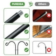 thumbnail image 4 of Double Shepherds Hooks for Outdoor, 76 Inch Heavy Duty Bird Feeder Pole, Outside Adjustable Garden Plant Hanger Stand for Hanging Plant, Wind Chime, Solar Light Lanterns, 2 Pack, Black, 4 of 6