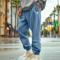 thumbnail image 5 of Dalix Ghost Embroidery Heavy Weight Fleece Sweatpants Soft Lounge Pant Drawstring Waistband Pockets Mens in Pebble Blue XS X-Small, 5 of 5