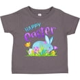 thumbnail image 3 of Inktastic Happy Easter Blue Bunny and Eggs in Grass Boys or Girls Toddler T-Shirt, 3 of 5
