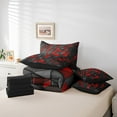 thumbnail image 4 of Erosebridal Black Red Triangle Bedding Queen Size,Geometric Stereoscopic Bedding Sets Queen Size,Gradient Bedroom Decor,Reversible,Lightweight,7 Pieces, 4 of 5