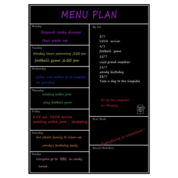 RuiJiao Magnetic Whiteboard Refrigerator Calendar, 11.8x4 Inch Weekly Planner, Soft Dry Erase Board with Strong Magnet for Kitchen Organization, Mobile Schedule Planner for Home and Office