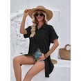 thumbnail image 2 of jinghuiyue Womens Swimsuit Cover Up Shirt Dress Button Down Short Sleeve Beach Bathing Suit Coverup L, 2 of 7
