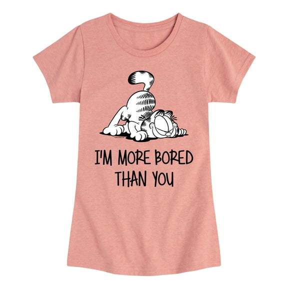 Garfield - More Bored Than You - Toddler And Youth Girls Short Sleeve Graphic T-Shirt