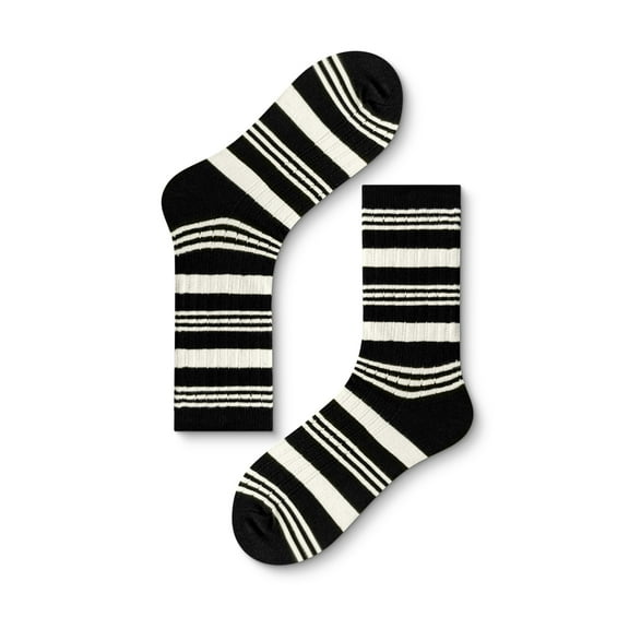 Zhuge 3 pairs of Womens Cotton Crew Socks, Thin Soft Comfort Breathable Dress Socks, Above Ankle Crew Socks for Business, Casual,Black