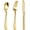 150PCS Gold, variant on 150 count Glitter Plastic Silverware, Disposable Utensils | Plastic Cutlery Set of 50 Forks, 50 Spoons, 50 for Wedding, Party, and Christmas.