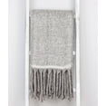 thumbnail image 4 of Super Soft Gray and White Herringbone Handloomed Throw Blanket, 4 of 4