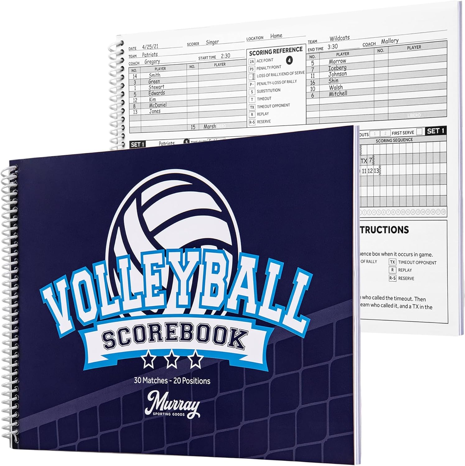 BSN Sport Wirtanen Tennis Scorebook – Quaderno Punteggi Per Squadre Con 32 Partite