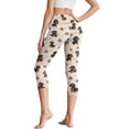 thumbnail image 2 of SCRAWLGOD Dachshund Heart Paw Beige Comfy Capri Leggings for Women High Waisted Capri Leggings with Pockets for Women Stretch Tummy Control Yoga Pants for Athletic Running, XS, 2 of 7
