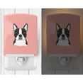 thumbnail image 2 of Caroline's Treasures BB1203CNL Checkerboard Pink Boston Terrier Ceramic Night Light, 6x4x3", multicolor, 2 of 2