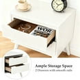thumbnail image 6 of Leovanni Home Mid-Century Modern Nightstand, Solid Wood, 2 Drawers, Vintage Walnut Finish, 6 of 7