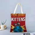thumbnail image 2 of Exploding Kittens Bolso de tela con estampado de lienzo para mujer, bolsa de compras reutilizable y estética, con cremallera interior, regalo para mujer,40*40cm., 2 of 6