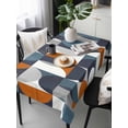 thumbnail image 2 of Navy Blue Rectangle Tablecloth, Middle Century Modern Geometric Abstract Art Waterproof & StainResistant Tablecloth, Washable Oil-proof Table Cover for Dining/Party/Wedding/Camping/Buffet 60x120 In, 2 of 9