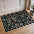thumbnail image 6 of Lahome 2'x3' Entryway Floral Rug, Washable Kitchen Rugs Non Slip Front Door Mat for Indoor Entrance, Boho Ultra Thin Small Rug Soft Botanical Throw Carpet for Bathroom Bedroom, Black, 6 of 9