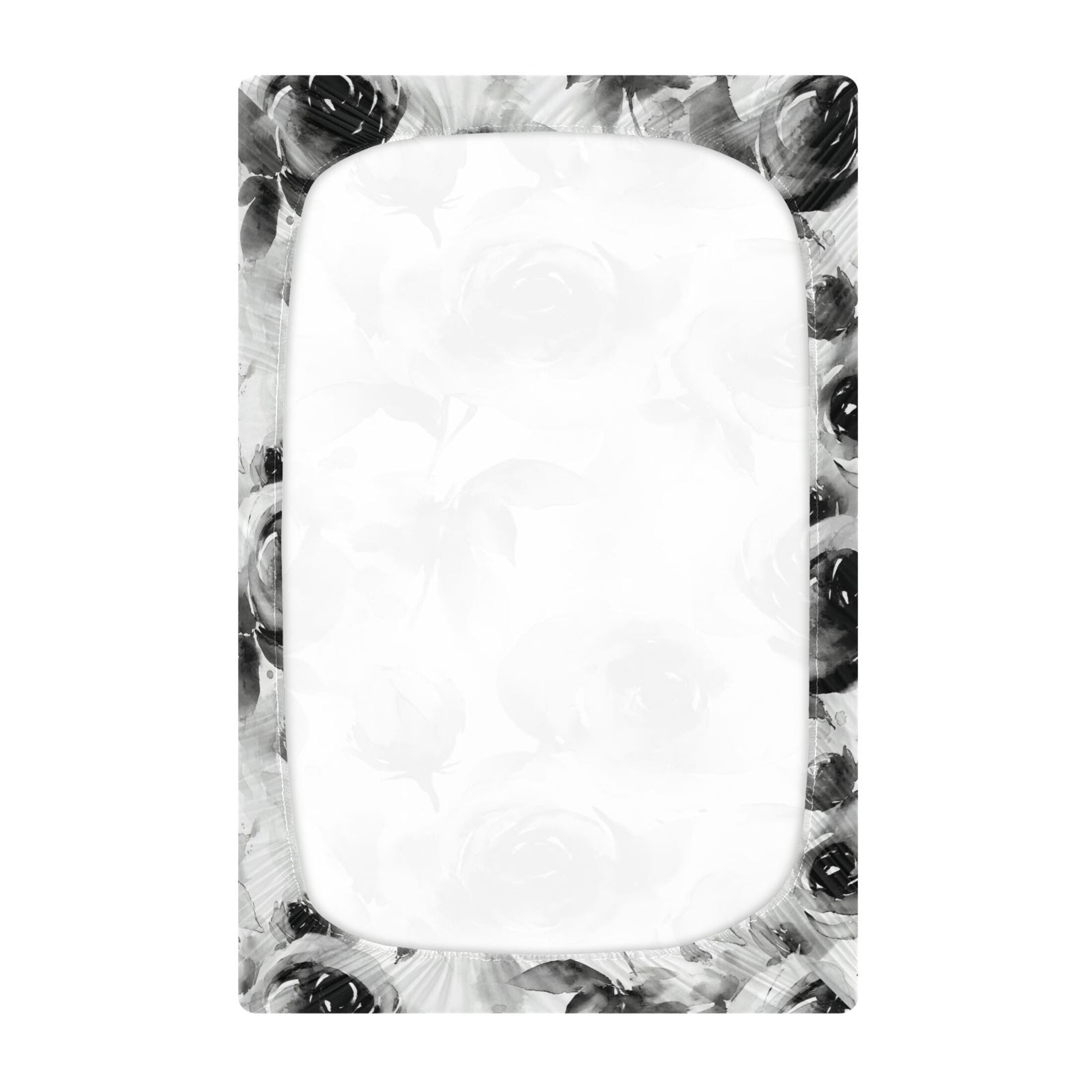 Baby Essentials 52”x 28”- Standard Cotton-like Modal Elastic- Ink Rose Design Crib Sheets for Newborns and Toddlers
