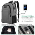 thumbnail image 2 of Mochila MATEIN para portátil de viaje, antirrobo, 15,6 pulgadas, puerto USB, gris, 2 of 9