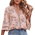thumbnail image 2 of Camisetas casuales, manga corta con cuello en V y manga trompeta para mujer, camiseta con cuello en V, la mejor de su clase, 2 of 6