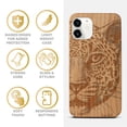 thumbnail image 4 of Case Yard Wooden Case Outside Soft TPU Silicone, Slim Fit Shockproof Wood Protective Phone Cover for Girls Boys Men and Women, Supports Wireless Charging Leopard Sketch Design case for iPhone-11, 4 of 7
