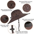 thumbnail image 4 of Sun Hats for Men, Wide Brim Fishing Sun Hat, Waterproof UPF 50+ UV Protection Caps with Drawstring Two Wearing Styles, Summer for Fishing Hiking Safari Outdoor, Navy Blue, 4 of 7