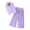 Purple, variant on Girls 2 Piece Outfits Double Breasted Lapel Collar Suit Vest and Pleated Wide Leg Pants Sets for Kids (Red, 2-3 Years)