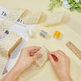 thumbnail image 4 of 1 Roll Ethnic Style Jacquard Ribbon 7.66 Yards 50mm Wide White Golden Embroidery Polyester Ribbons Floral Fabric Trim Ribbon for DIY Clothing Sewing Decorations, 4 of 9